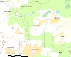 Map commune FR insee code 59261